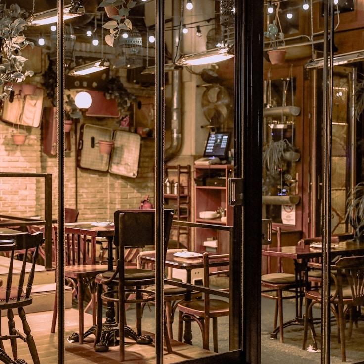 Restaurant interior with private family seating